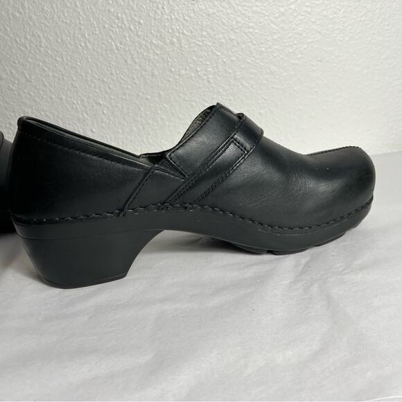 Dansko Solstice Clogs black leather button detail clog nurse‎ medical work EU 39 - Picture 7 of 8